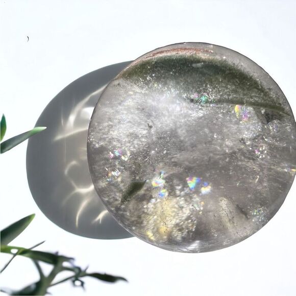Garden Quartz Sphere with Rainbow Flash - Picture 2 of 14